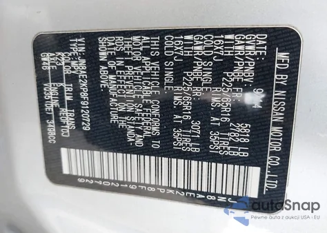 2015 Nissan Quest Platinum/S/Sl/Sv from USA, damaged, VIN JN8AE2KP8F9120729